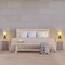 Nordic Style Tripod Desk Lamp, Rustic Linen Shade Wooden Nightstand Lamp for Home Bedroom DecorShort Description